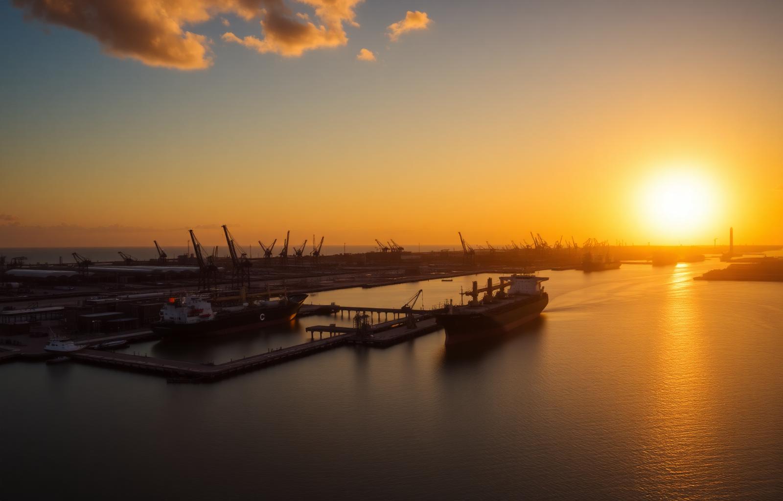 Port of Corpus Christi at sunset